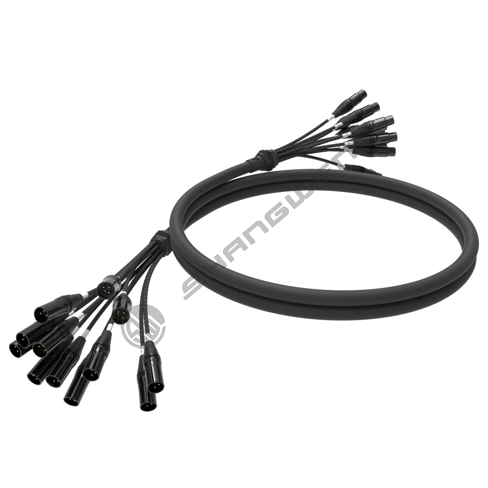 Multi channel snake shaped XLR cable 4, 6, 8, 12,16 channels